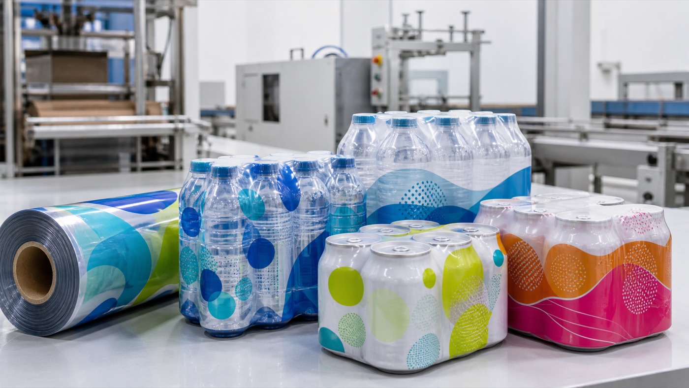 Printed shrink film for beverage multipacks